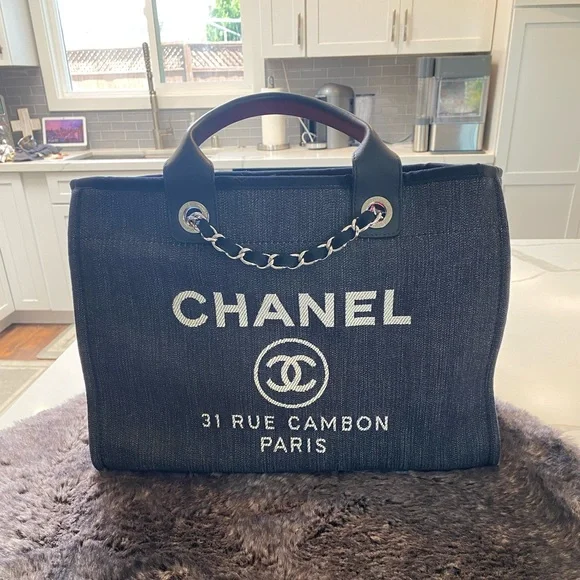 Chanel Deauville Tote Canvas Bag - Picture 2 of 13